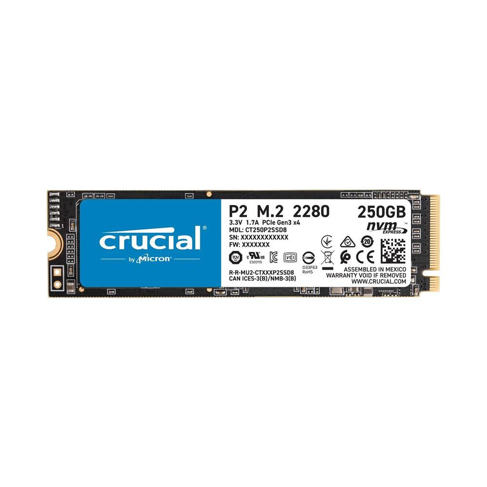 SSD Crucial P2 250GB NVMe PCIe Gen 3x4 M.2 2280