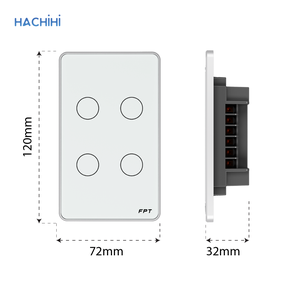 Công tắc cảm ứng chữ nhật 4 nút Athena WiFi – Bluetooth Mesh, màu trắng SNWR054