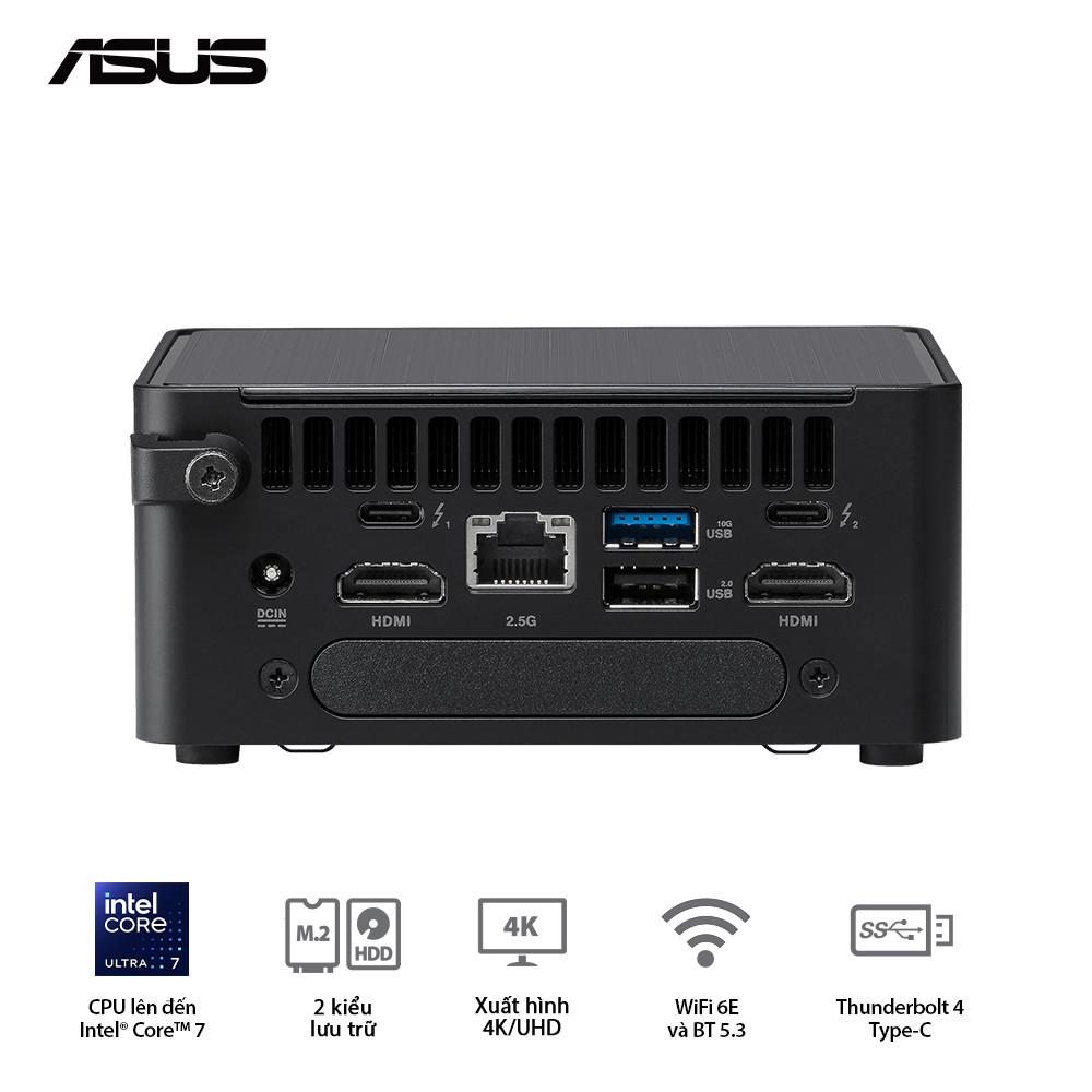 PC Mini ASUS NUC 14 PRO TALL RNUC14RVHU700001I (Ultra 7 155H | 2xNVMe, SATA | 2x HDMI 2.1 | 2x DP 1.4a | VESA Mount)