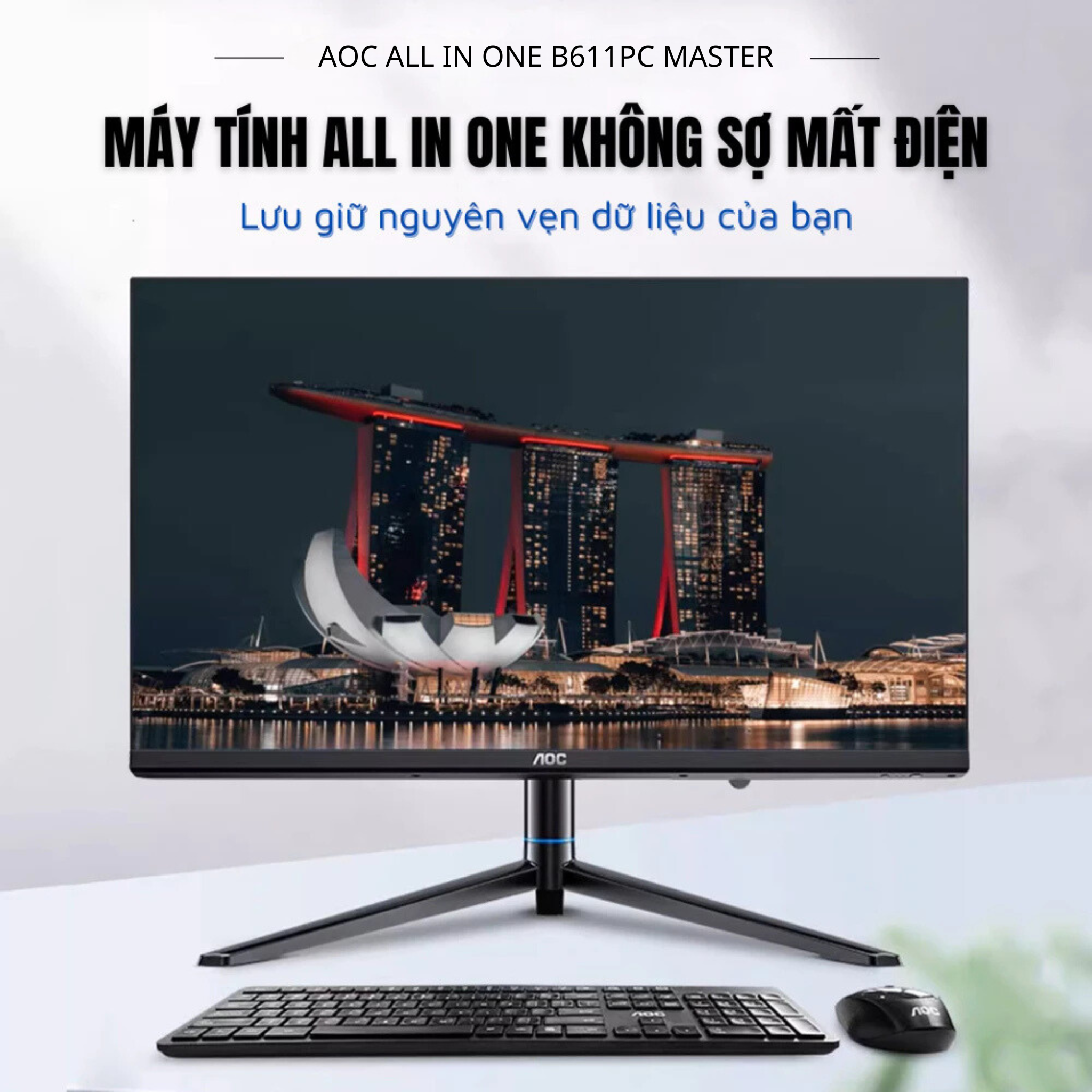 Máy tính All In One AOC B911 (i5-12450H | 16GB | 512GB | 23.8' FHD | UPS 2600mAh | Win 11 Pro)