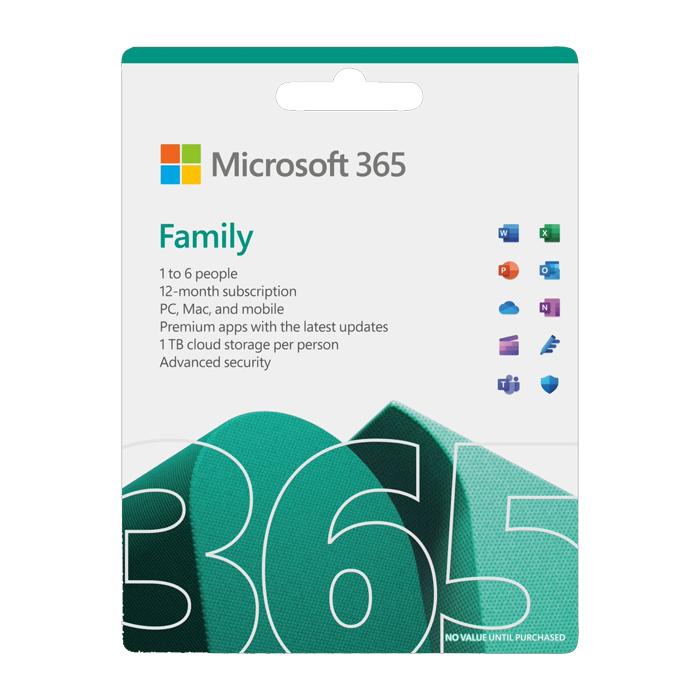 Phần mềm Microsoft Office 365 Family AllLng Sub PK Lic 1YR Online APAC EM C2R NR (ESD)