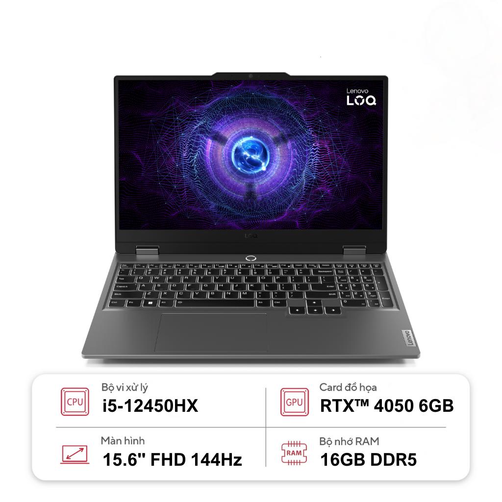 Laptop Lenovo LOQ 15IAX9 83GS001RVN (i5-12450HX | GeForce RTX™ 3050 6GB | 12GB | 512GB | 15.6' FHD 144Hz | Win 11)