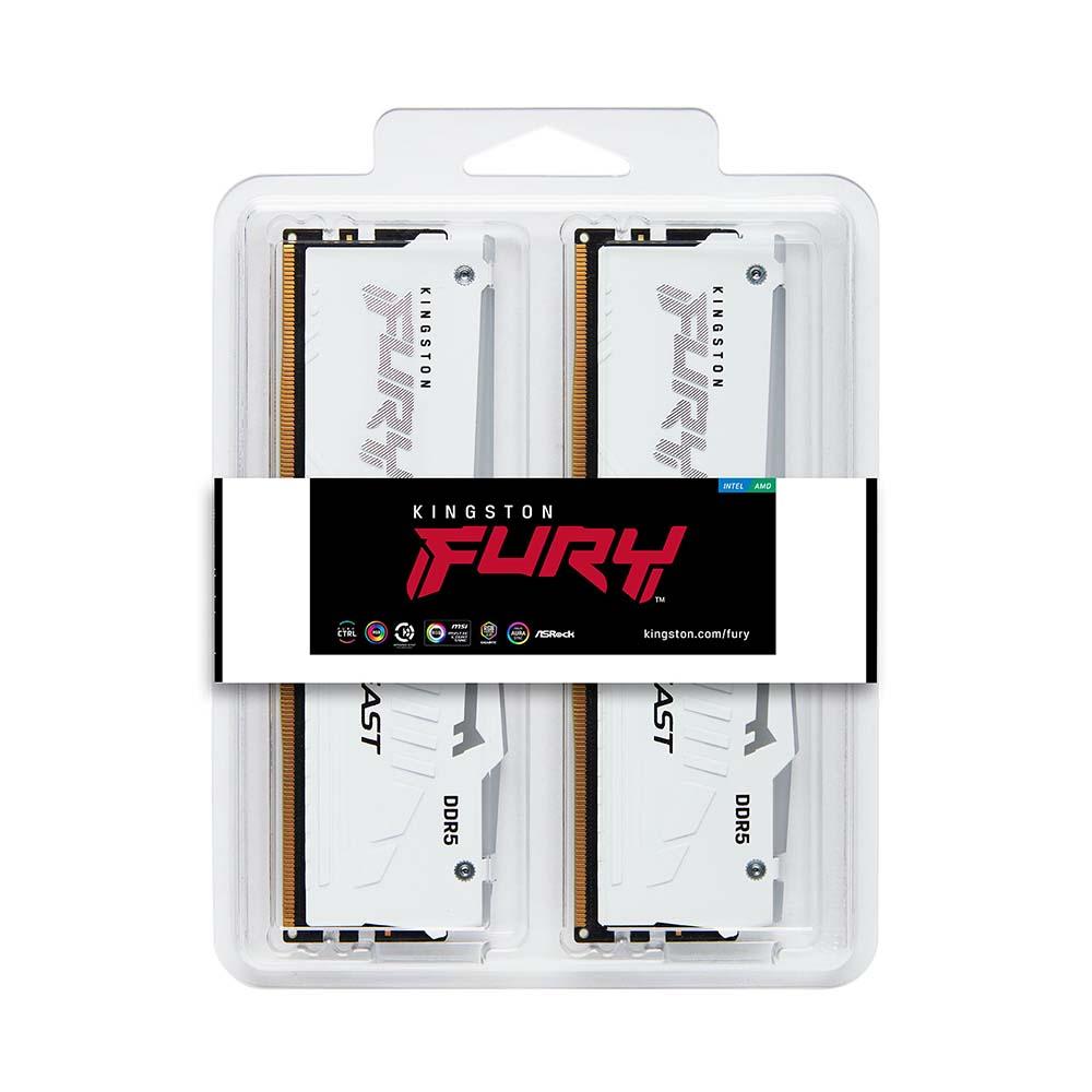 RAM PC Kingston (2x16) 32GB 5600MT/s DDR5 CL40 DIMM FURY Beast White RGB