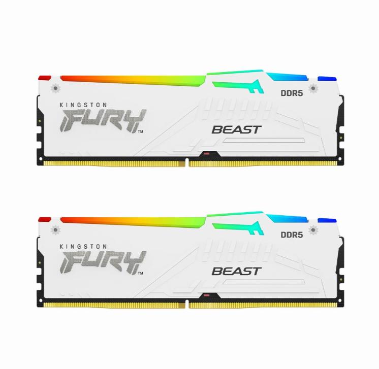 RAM PC Kingston (2x16) 32GB 5600MT/s DDR5 CL40 DIMM FURY Beast White RGB