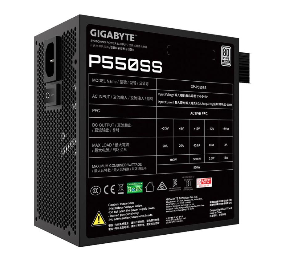 Nguồn máy tính GIGABYTE P550SS 550w (80 plus Silver, ATX 3.0)