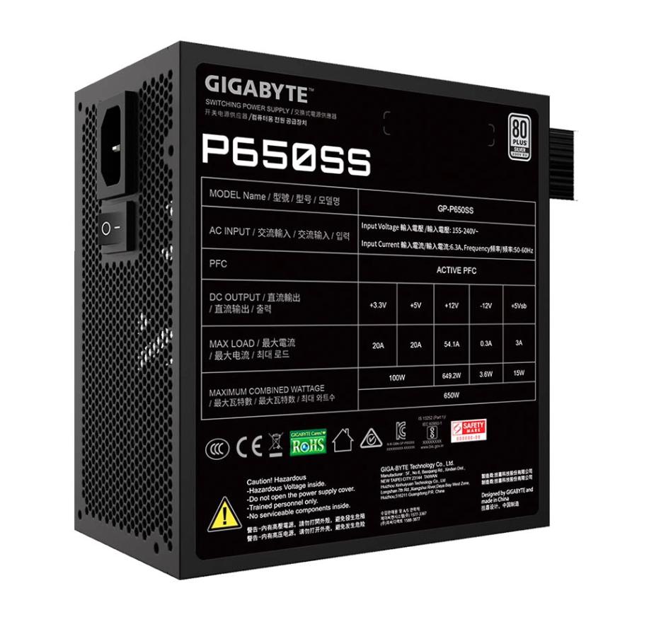 Nguồn máy tính Gigabyte P650SS 650W black (GP-P650SS )