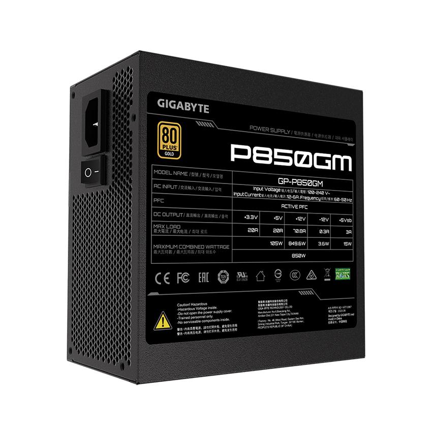 Nguồn máy tính GIGABYTE P850GM - 80 Plus Gold - Full Modular