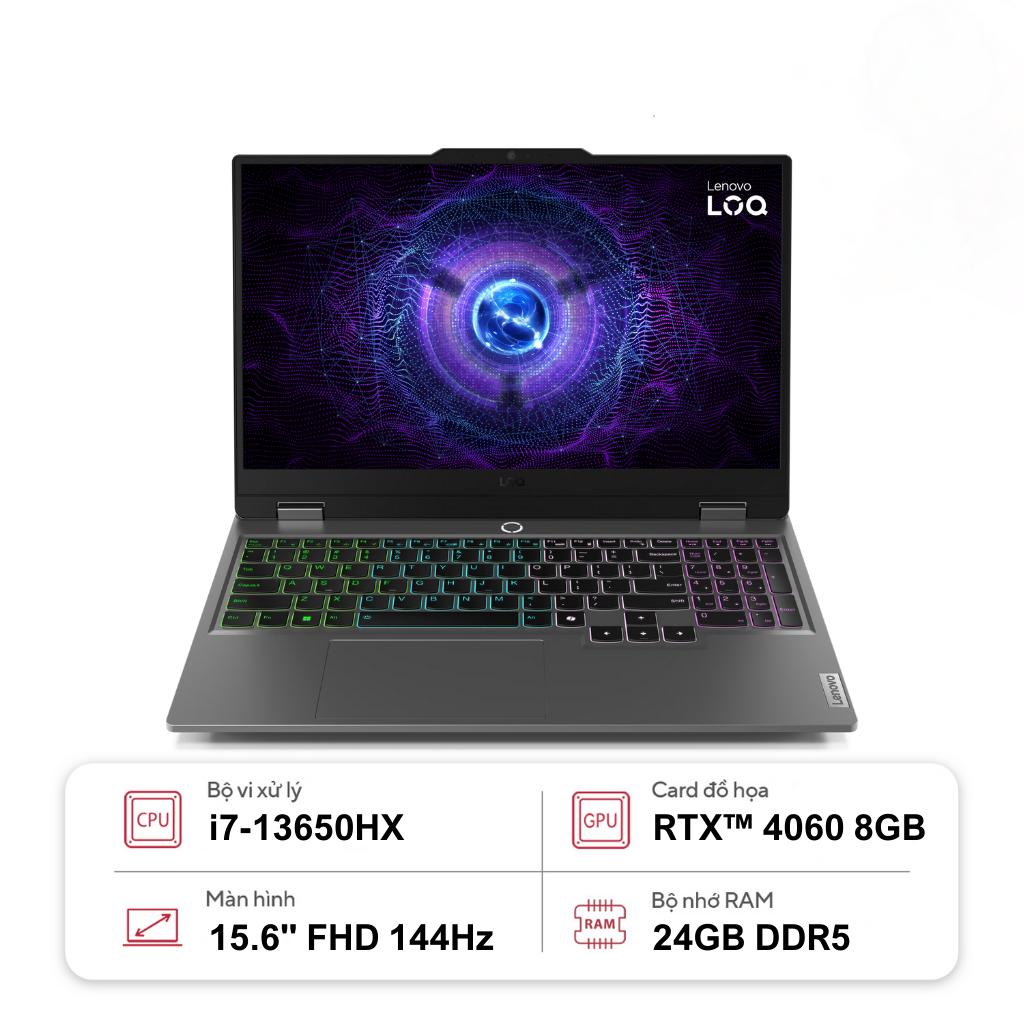 Laptop Gaming Lenovo LOQ 15IRX9 83DV00UFVN (i7-13650HX | 24GB | 512GB | GeForce RTX™ 4060 8GB | 15.6' FHD 144Hz | Win 11)