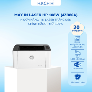 Máy in Laser trắng đen đơn năng HP 108w (4ZB80A)