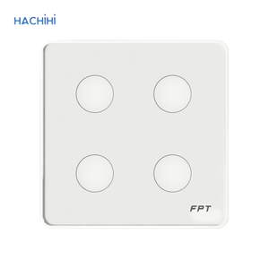 Công tắc cảm ứng 4 nút vuông trắng Athena (SNBR0113)