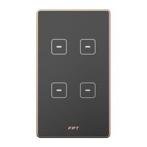 Công tắc cảm ứng 4 nút chữ nhật đen - Hera(SNZD0173)