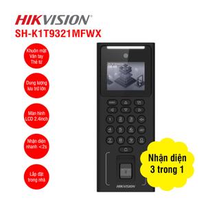 Máy chấm công Hikvision nhận diên khuôn mặt + vân tay + Thẻ (SH-K1T9321MFWX)