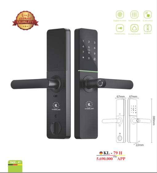 Khoá cửa vân tay Kassler KL-79 H App