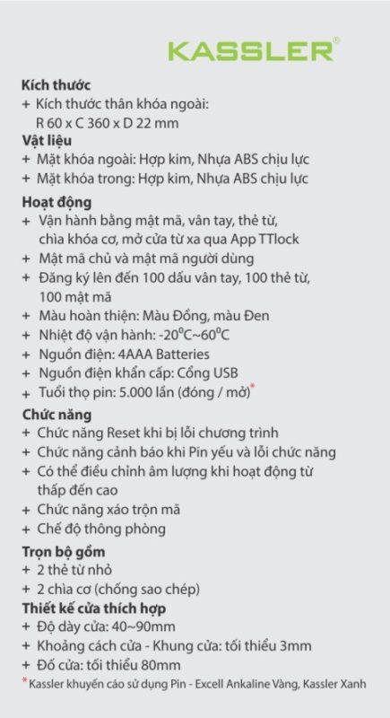 Khoá Vân Tay Kassler KL-566 Copper App