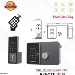 Khóa cửa cổng Kassler KL-579 CNC Silver Grey Remote + Wifi
