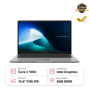 Laptop ASUS ExpertBook P1 P1503CVA-C3U08-50W (Core 3 100U | 8GB | 512GB | Intel Graphics | 15.6' FHD | Win 11)