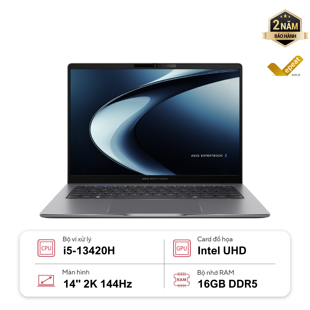 Laptop ASUS ExpertBook P3 P3405CVA-NZ0077W (i7-13620H | 16GB | 512GB | Intel UHD | 14' 2K WQXGA 144Hz | Win 11)