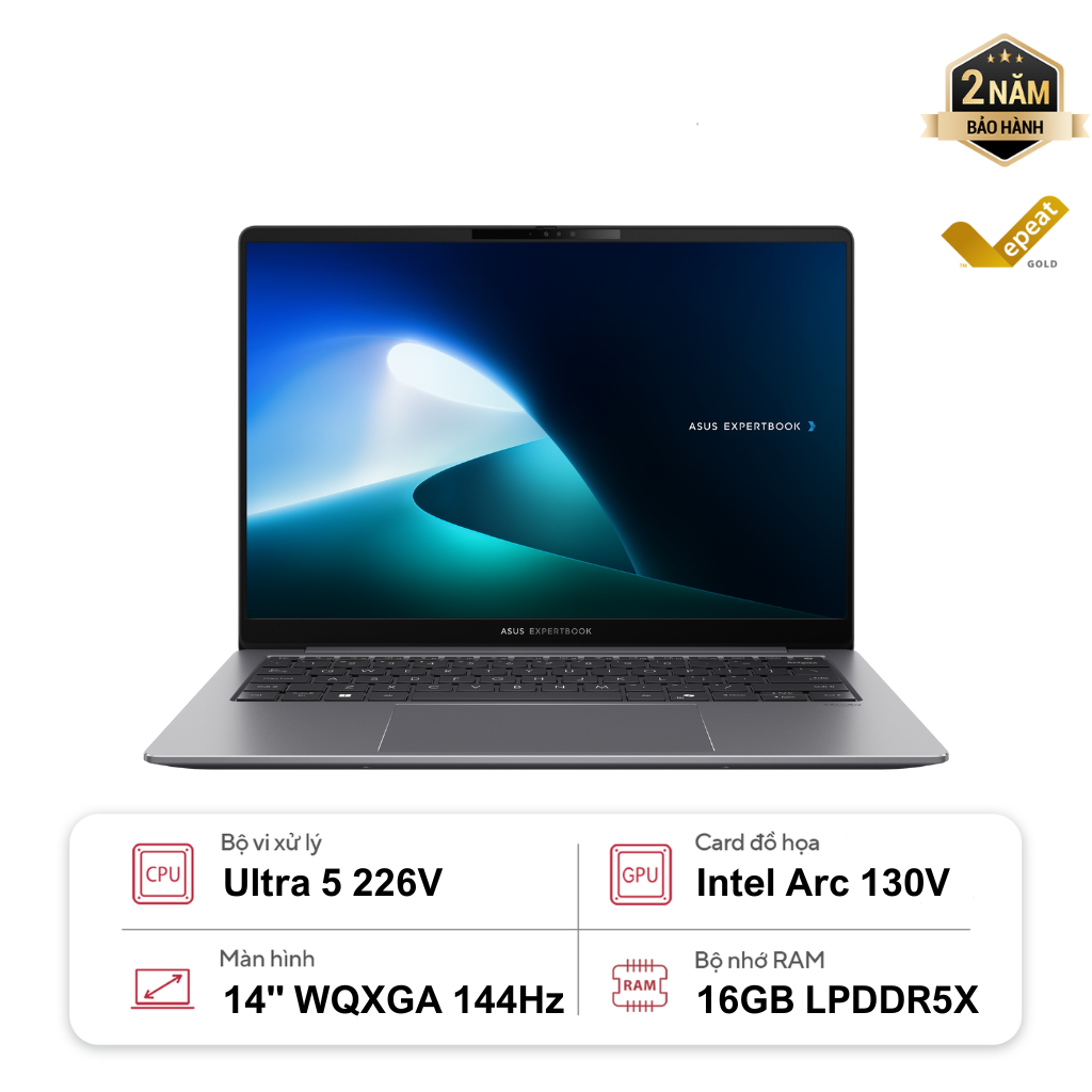 Laptop ASUS ExpertBook P5 P5405CSA-NZ0016W (Ultra U5 226V | 16GB | 512GB | Intel Arc 130V | 14' 2K WQXGA 144Hz | Win 11)