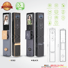 Khóa cửa thông minh Kassler KL-899 PLUS CNC Black/Gold Face ID 3D